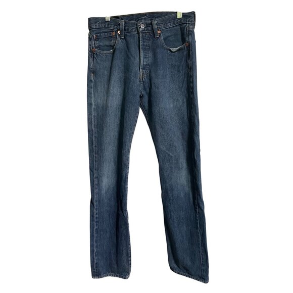 Levi's Mens 501 Original Fit Button Fly Blue Jeans Denim Size 31 Measures 31x32 - Picture 1 of 12